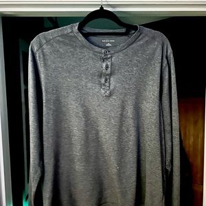 Saks 5th Ave Dark Grey Cotton Henley. Men’s large